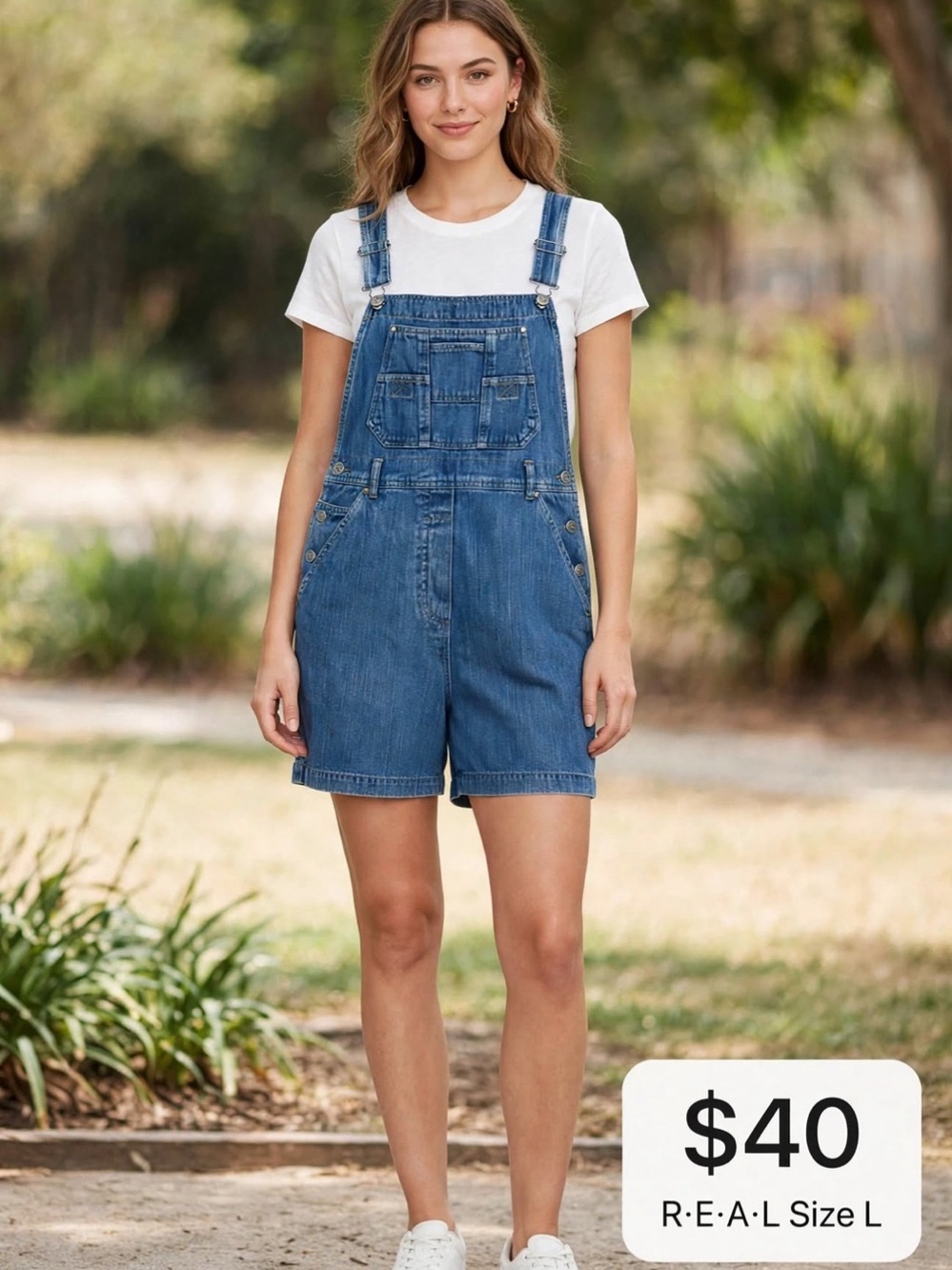 Vintage R.E.A.L Clothes Denim Shortalls - Size L - 100% Cotton - Y2K